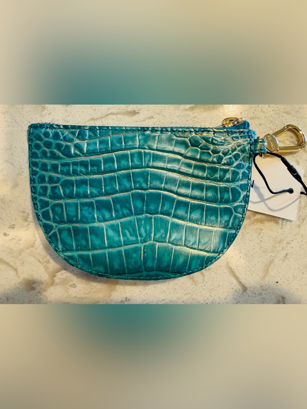 Brahmin Mermaid Turquoise Leather Britt Pouch BRAND NEW! - Picture 8 of 8